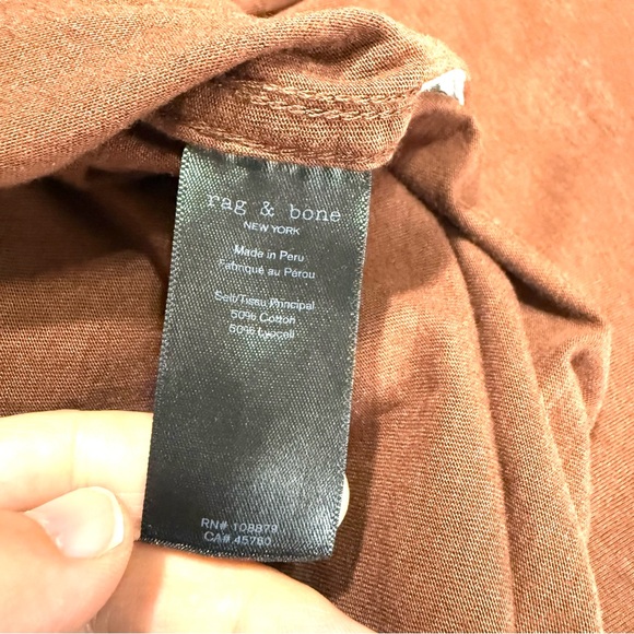 Rag & Bone Men's Earthy Brown Short Sleeve Tee NWT Minimalist Size M - Picture 7 of 10